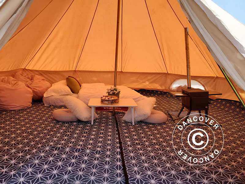 Zeltmatte für 4m TentZing® Glampingzelt, 2 Stk., Blau/Weiß – Image 4