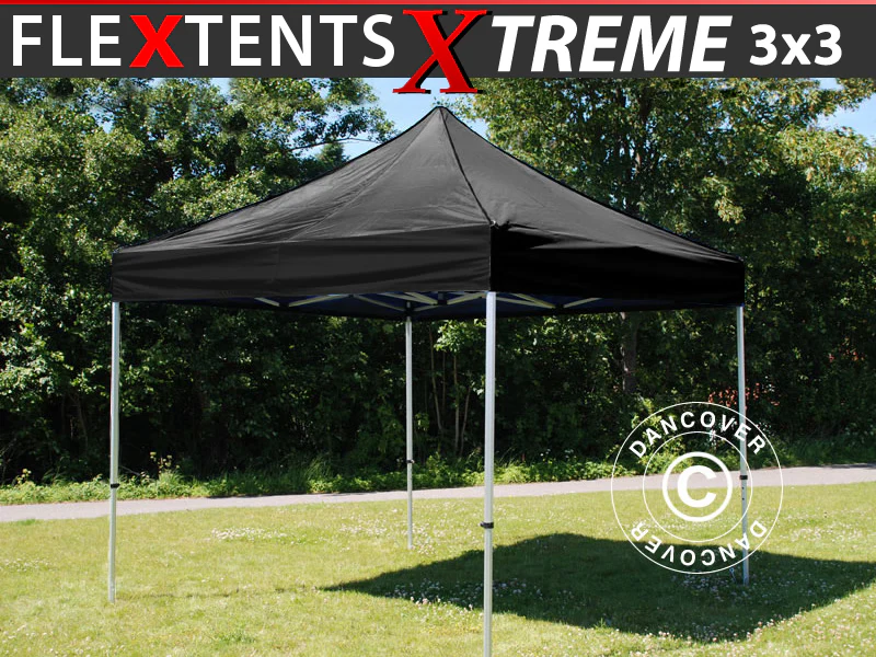 Faltzelt FleXtents Xtreme 60 3x3m Schwarz – Image 2