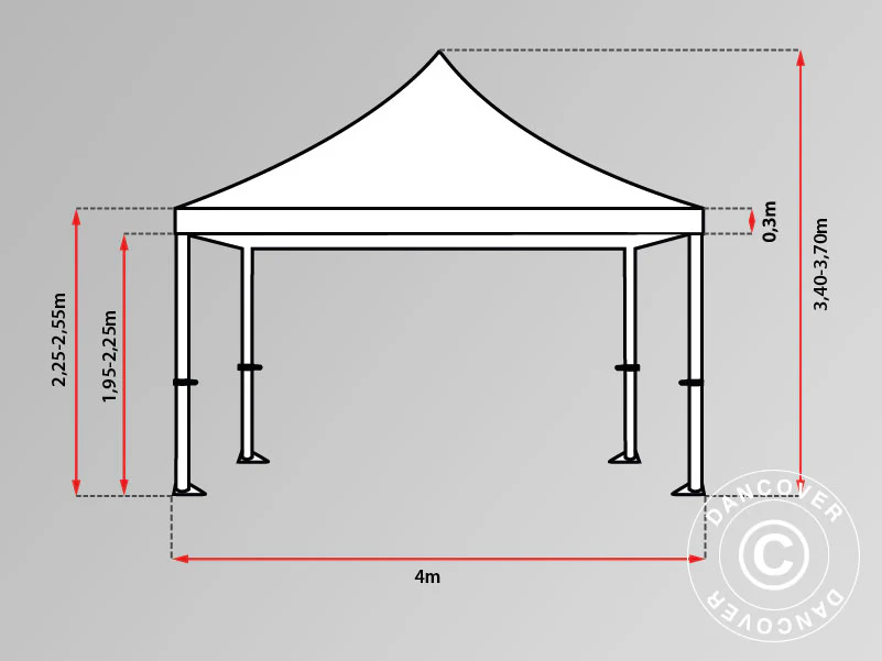 Faltzelt FleXtents Xtreme 50 4x8m Grün, mit 6 Seitenwänden – Image 5