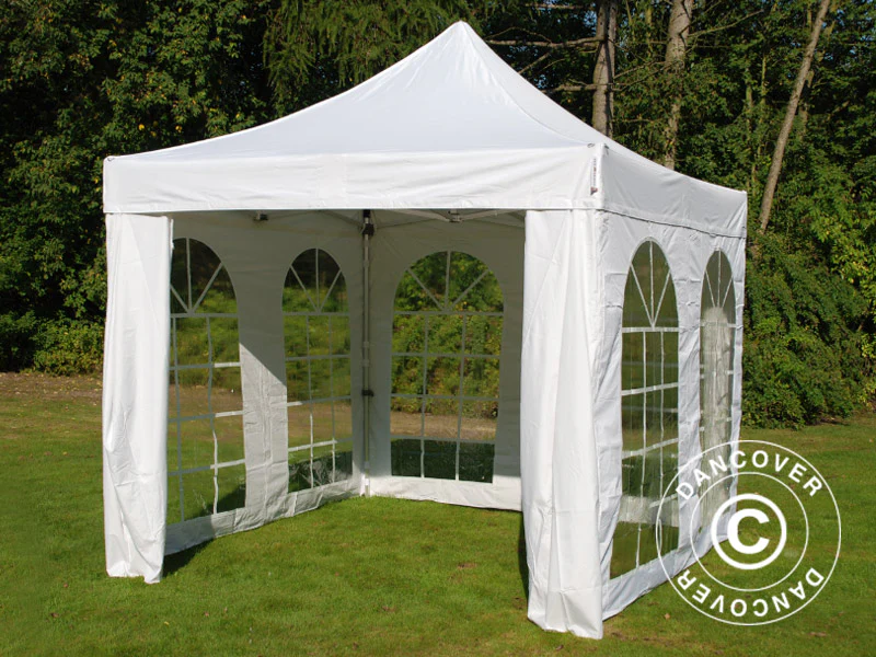 Faltzelt FleXtents PRO Vintage Style 3x3m Weiß, mit 4 Seitenwänden – Image 4