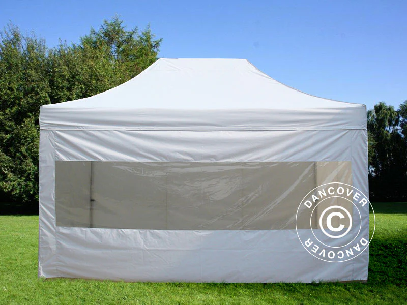 Faltzelt FleXtents PRO Steel 3x4,5m, Weiß, mit 4 Seitenwänden – Image 3