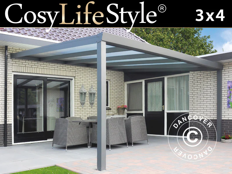 TerrassenĂ¼berdachung Expert aus Polycarbonat, 3x4m, Anthrazit – Image 2