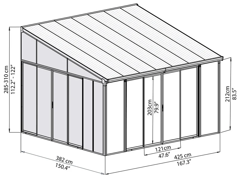 Wintergarten SanRemo, Palram/Canopia, 4x4,25m, Weiß – Image 3