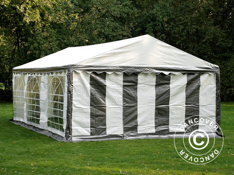 Partyzelt PLUS 5x6m PE 700, Grau/Weiß – Image 5
