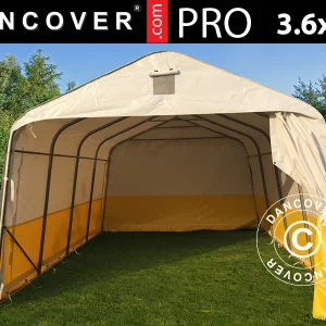 Lager- und Arbeitszelt PRO 3,6x4,8x2,68m, PVC, weiß/gelb, flammfest