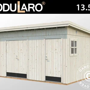 Holzschuppen mit Bodenbelag, 4,52x3,3x2,59m, 13,5m², Natur