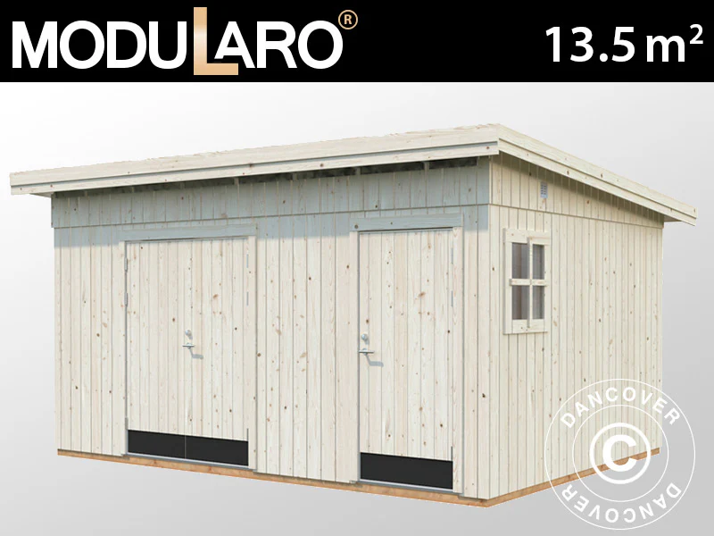 Holzschuppen mit Bodenbelag, 4,52x3,3x2,59m, 13,5m², Natur – Image 2
