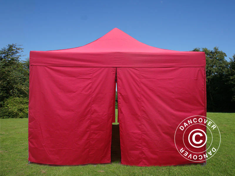 Faltzelt FleXtents PRO Steel 4x8m Rot, mit 6 Seitenwänden – Image 5